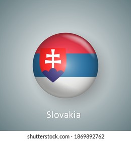Icono de bandera de Eslovaquia gradiente 3d aislado