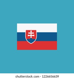 Slovakia flag icon in flat design. Independence day or National day holiday concept.