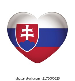 Slovakia flag icon isolated on white background. Slovakia flag. Flag icon glossy.