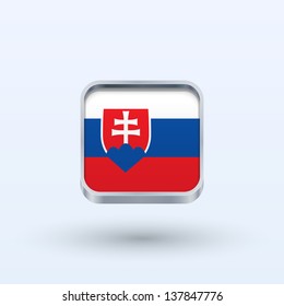 Slovakia flag icon square form on gray background. Vector illustration.