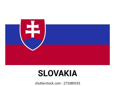 Slovakia flag isolated vector in official colors and Proportion Correctly. country's name label in bottom