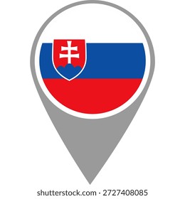 Slovakia flag location pin, Slovakia flag on location pin, Slovakia map pointer in high quality