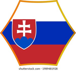 logo de la bandera de eslovaquia en marcos dorados