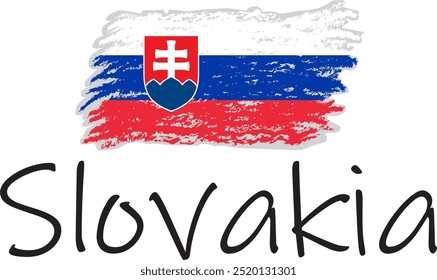 Logo de la bandera de Eslovaquia e ícono del Vector.