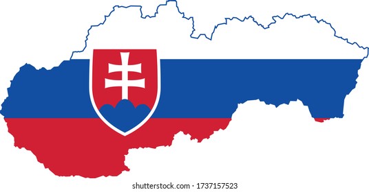 Slovakia flag map eps 10