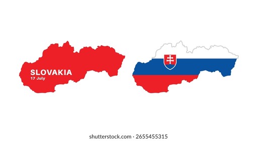 eslováquia bandeira e conjunto de mapas. eslováquia bandeira em cores oficiais e proporções., mapa