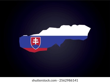 Slovakia flag and map vector.
