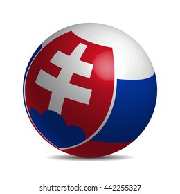 Slovakia flag on a 3d ball with shadow