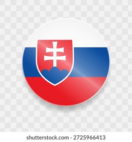 Slowakei Flagge auf Knopfdruck glänzend Glas