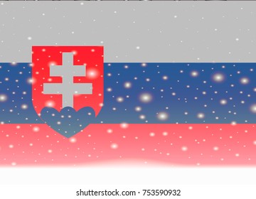 slovakia flag on christmas background