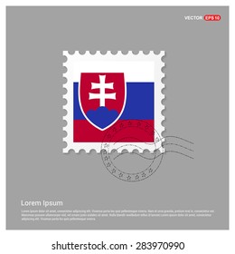 Slovakia Flag Postage Stamp on white background. Vector illustration.