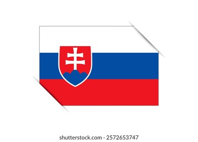 Slovakia flag - rectangle colorful flag representing a country cultural identity and heritage. The essence of national pride and unity. Attached by the corners in a paper album