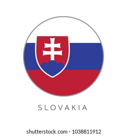 Slovakia flag round circle vector icon