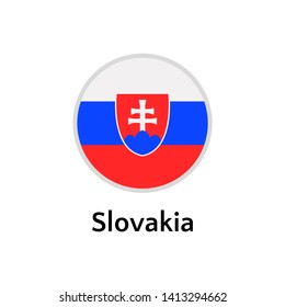 Slovakia flag round flat icon, european country vector illustration