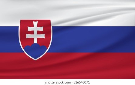Slovakia flag of silk