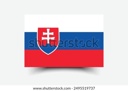 Slovakia flag. Slovakian flag. Slovakia national flag. Standard color. Standard size. Rectangular flag. Computer illustration. Digital illustration. Vector illustration.