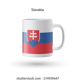Slovakia flag souvenir mug isolated on white background. Vector illustration.