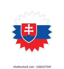 Slovakia flag. Slovakia star flag.