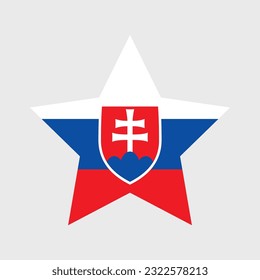 Slovakia flag vector icons set in the shape of heart, star, circle and map
