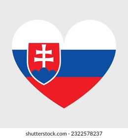 Vektorsymbole der Slowakischen Flagge in Form von Herz, Stern, Kreis und Karte
