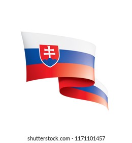 Slovakia flag, vector illustration on a white background