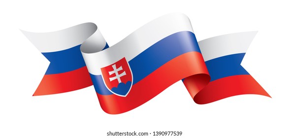 Slovakia flag, vector illustration on a white background