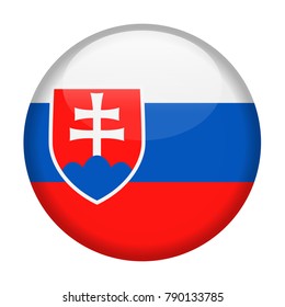 Slovakia Flag Vector Round Icon - Illustration