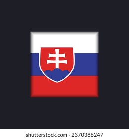 Slovakia Flag Vector Square Icon - Illustration, Flag of Slovakia.
