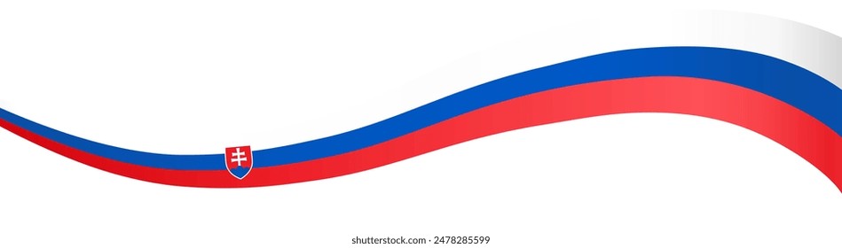 Slovakia flag wave isolated on png or transparent background vector illustration. 