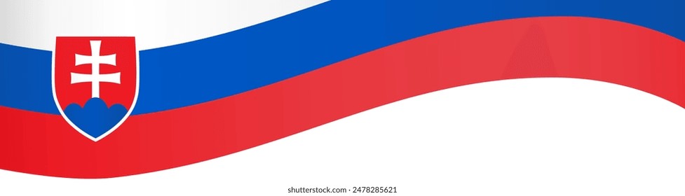 Onda de la bandera de Eslovaquia aislada en png o Ilustración vectorial de fondo transparente. 