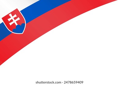 Slovakia flag wave isolated on png or transparent background vector illustration. 