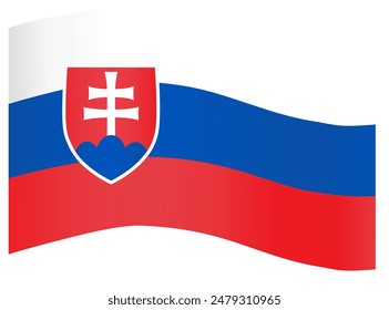 Slovakia flag wave isolated on png or transparent background vector illustration. 