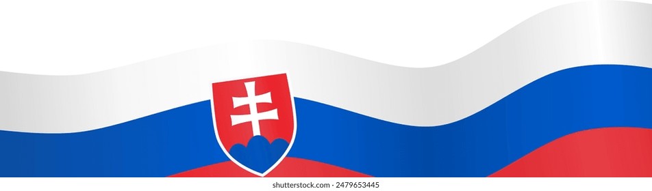 Onda de la bandera de Eslovaquia aislada en png o Ilustración vectorial de fondo transparente. 
