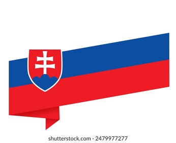 Slovakia flag wave isolated on png or transparent background vector illustration. 