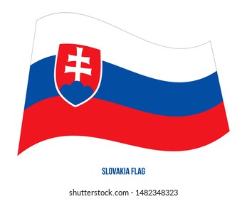 Slovakia Flag Waving Vector Illustration on White Background. Slovakia National Flag.