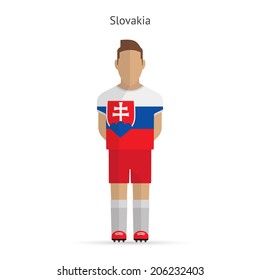 Slovakia football player. Soccer uniform. Vector illustration.