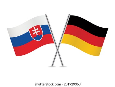 Slovakia and Germany flags. Vector illustration.