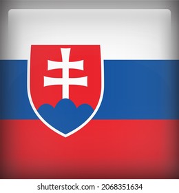 Slovakia Glossy 3D Square Country Flag Icon