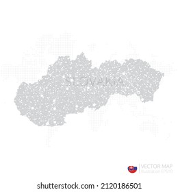 Slovakia grey map isolated on white background with abstract mesh line and point scales. Vector illustration eps 10