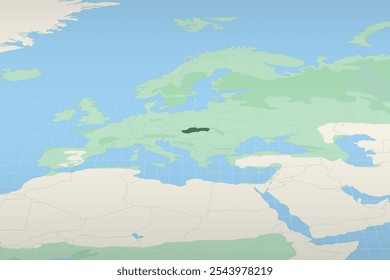 Slovakia highlighted on a detailed map, geographic location of Slovakia. Vector Map.