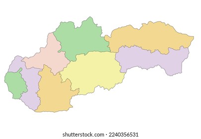 Slovakia - Highly detailed editable political map.