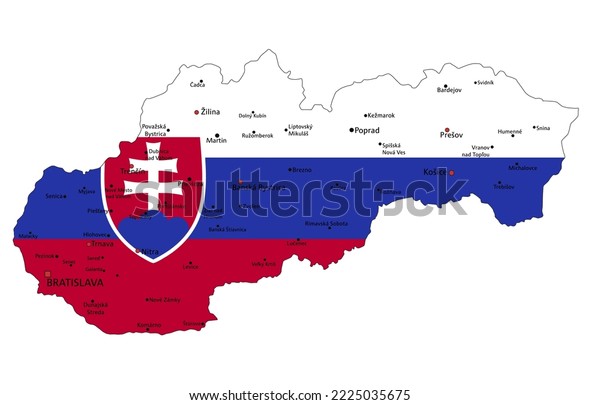 Slovakia Highly Detailed Political Map National Stock Vector Royalty   Slovakia Highly Detailed Political Map 600w 2225035675 