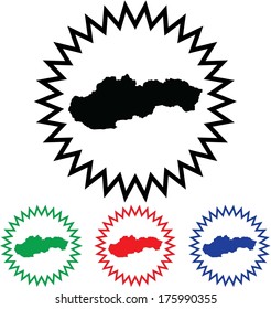 Slovakia Icon Illustration with Four Color Variations