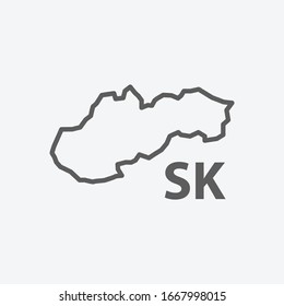 Slovakia icon line symbol. Isolated vector illustration of icon sign concept for your web site mobile app logo UI design.