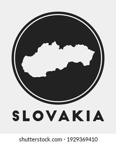 Slovakia icon. Round logo with country map and title. Stylish Slovakia badge with map. Vector illustration.