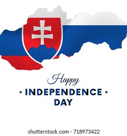 Slovakia Independence day. Slovakia map. Vector illustration.