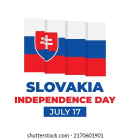 Slovakia Independence Day typography poster. Slovak national holiday on July 17. Vector template for banner, flyer, postcard, etc.
