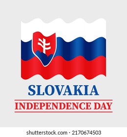 Slovakia Independence Day typography poster. Slovak national holiday on July 17. Vector template for banner, flyer, postcard, etc.