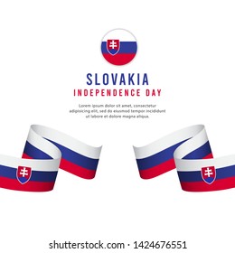 slovakia independence day vector template. Design for banner, greeting cards or print.