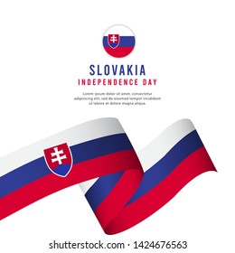 slovakia independence day vector template. Design for banner, greeting cards or print.